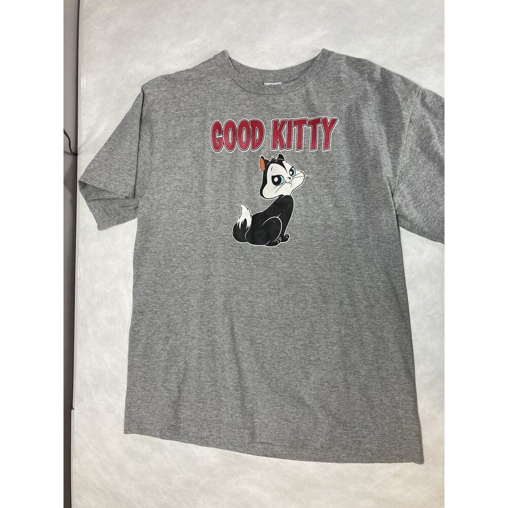 Y2K Looney Tunes T-Shirt GOOD KITTY GONE BAD Large Graphic Grey VTG